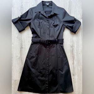 Black Ann Taylor belted Shirtdress